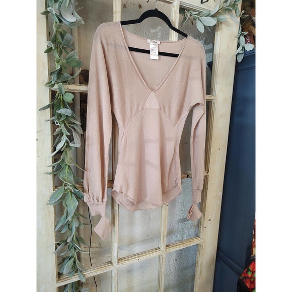 Chloe V-Neck Sweater in powder pink - Picture 7 of 15